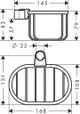 Seifenkorb in ovaler Form mit Aufhängung, gefertigt aus Metall. Das Design zeigt eine einfache Struktur, geeignet für Badezimmer. Produkt von AXOR.